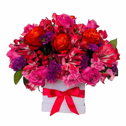 Box Deluxe Bicolor - Arreglo de Rosas Multifloral