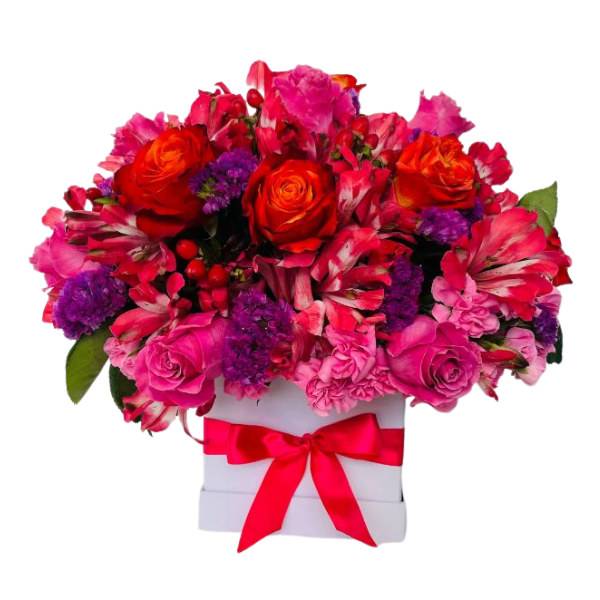 Box Deluxe Bicolor - Arreglo de Rosas Multifloral