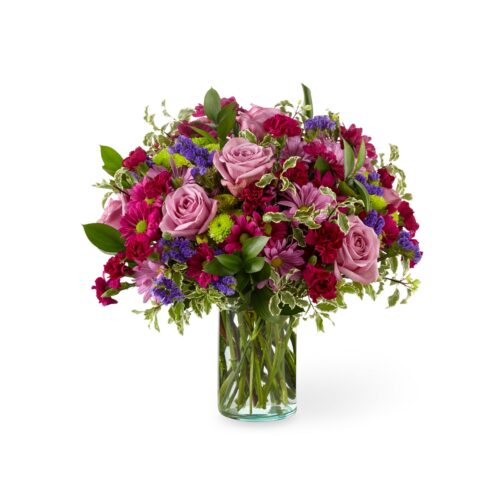 Deleite Floral - Ramillete de Rosas y Clavellinas en florero