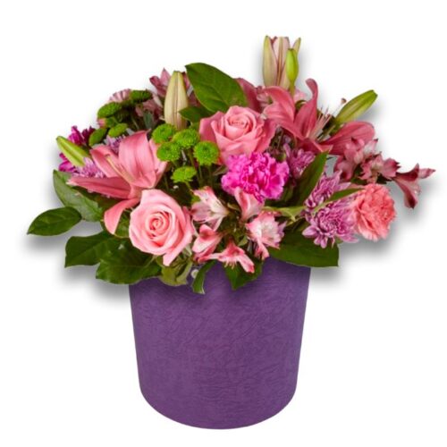 Box Paraiso Multifloral - Ramo de Lilium, Rosas y Claveles.