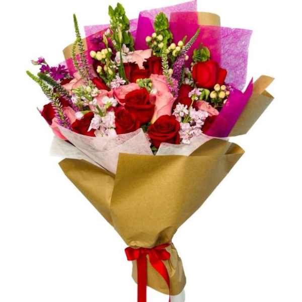 Magic Bouquet Rosas Multicolor y Flores de temporada – Ramillete de Rosas