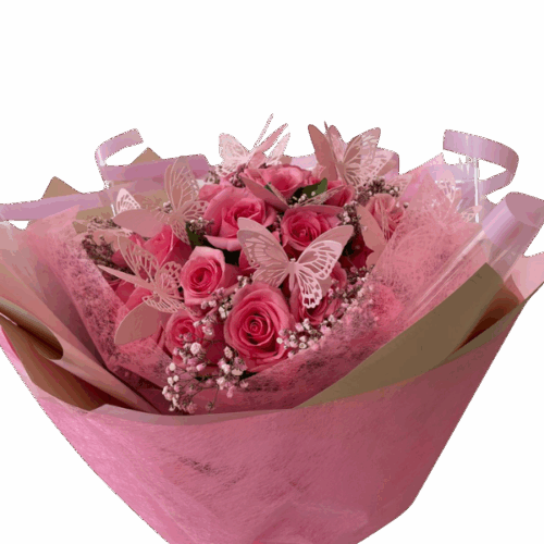 Maripoflores - Bouquet de Rosas y mariposas