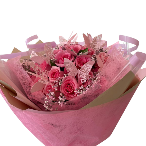 Maripoflores - Bouquet de Rosas y mariposas
