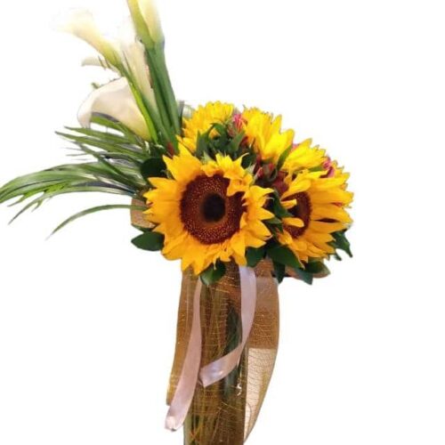Sol Delicado - Bouquet de Girasoles y Calas